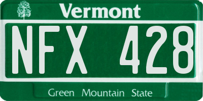 VT license plate NFX428