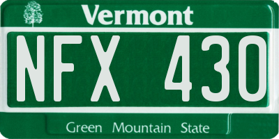 VT license plate NFX430