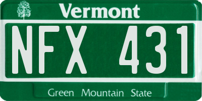 VT license plate NFX431