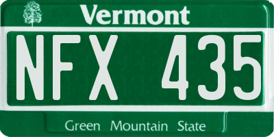 VT license plate NFX435