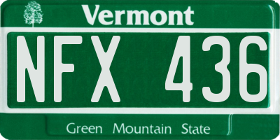 VT license plate NFX436