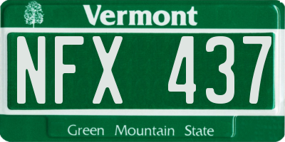 VT license plate NFX437