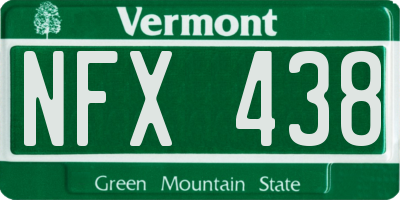 VT license plate NFX438