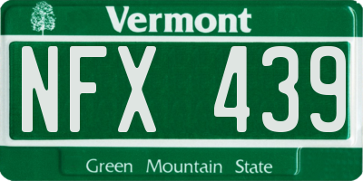 VT license plate NFX439