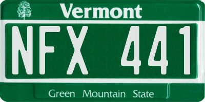 VT license plate NFX441