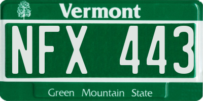 VT license plate NFX443