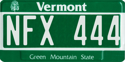 VT license plate NFX444
