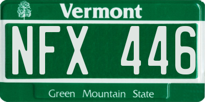 VT license plate NFX446