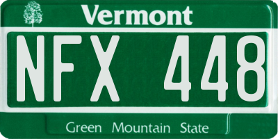 VT license plate NFX448