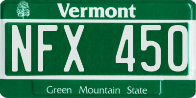 VT license plate NFX450