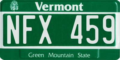 VT license plate NFX459