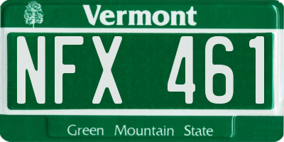 VT license plate NFX461