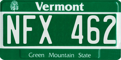 VT license plate NFX462