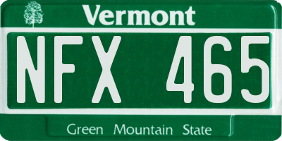 VT license plate NFX465