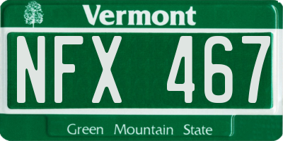 VT license plate NFX467