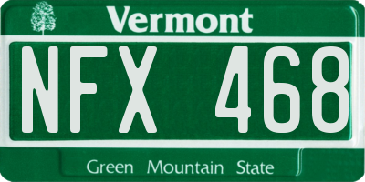 VT license plate NFX468