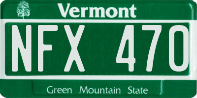 VT license plate NFX470