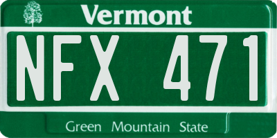 VT license plate NFX471