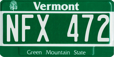 VT license plate NFX472