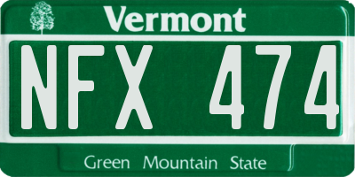 VT license plate NFX474