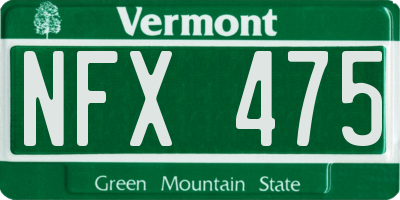 VT license plate NFX475