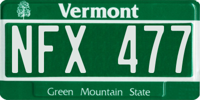 VT license plate NFX477