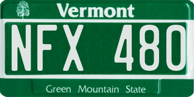 VT license plate NFX480