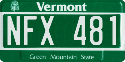 VT license plate NFX481