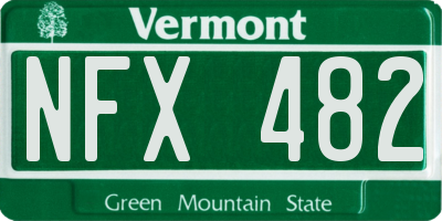 VT license plate NFX482