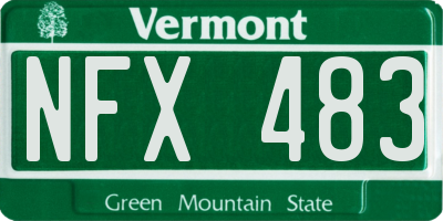 VT license plate NFX483