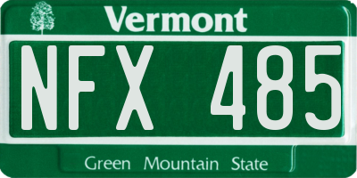 VT license plate NFX485