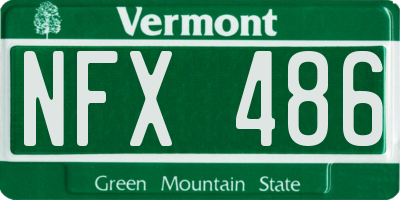 VT license plate NFX486