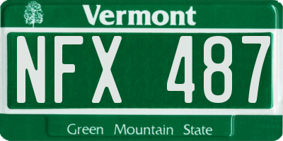 VT license plate NFX487
