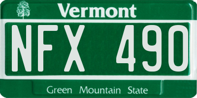 VT license plate NFX490
