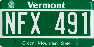 VT license plate NFX491