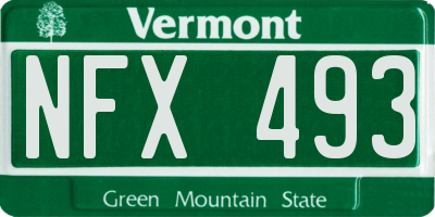 VT license plate NFX493