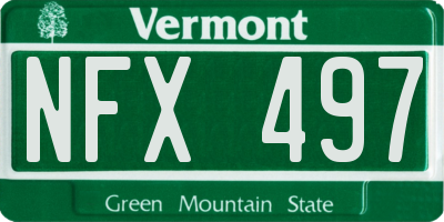 VT license plate NFX497