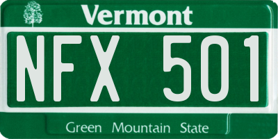 VT license plate NFX501
