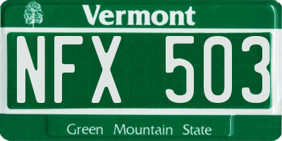 VT license plate NFX503