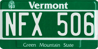 VT license plate NFX506