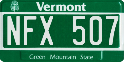 VT license plate NFX507