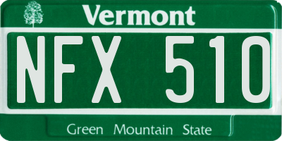 VT license plate NFX510
