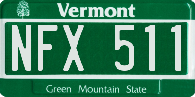 VT license plate NFX511