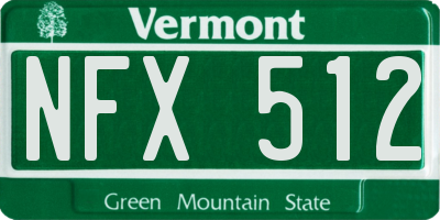 VT license plate NFX512