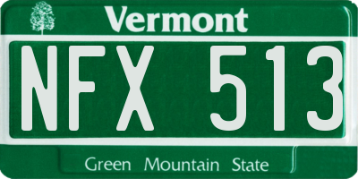 VT license plate NFX513