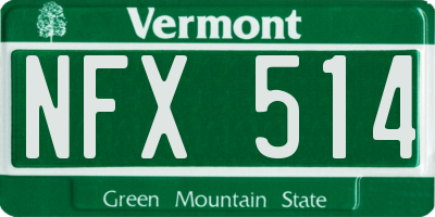 VT license plate NFX514