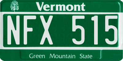 VT license plate NFX515