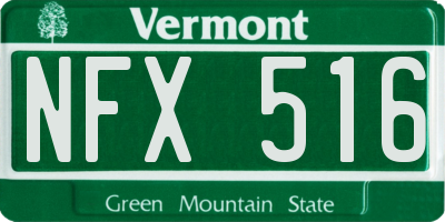 VT license plate NFX516