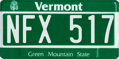 VT license plate NFX517
