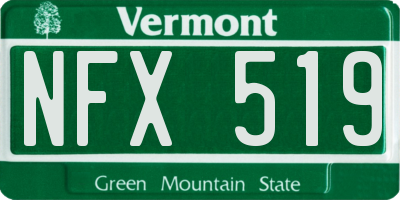 VT license plate NFX519